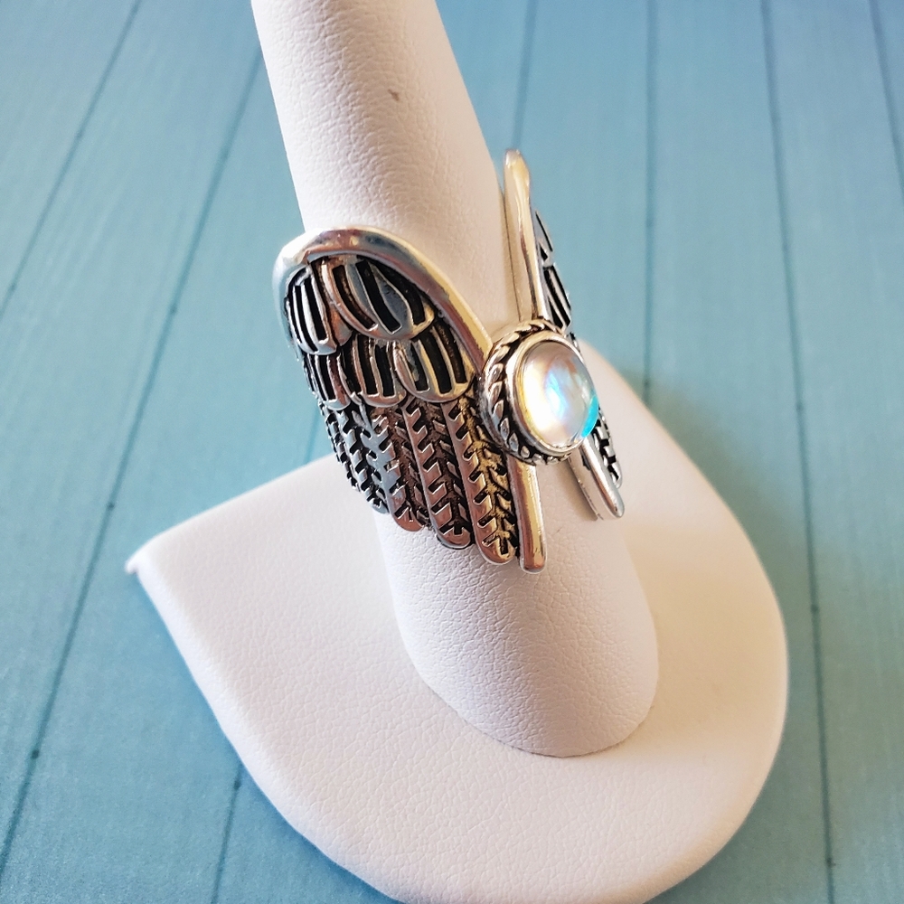Awesome Angel Wings Boho Silver Ring NEW - Picture 3 of 6